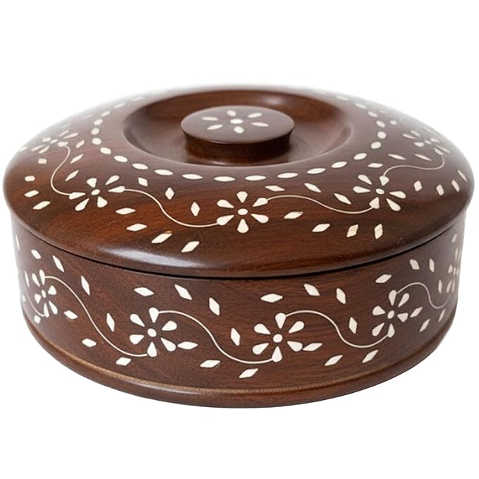 7 aashopeWooden Chapati Box for Kitchen Chapati box Hot Case for Roti, Paratha, Puri, Wooden Casserole for Serveware Hot Pot Roti Dabba with Lid for Home, Kitchen RotiRakshak™ Wooden Hot Case RoyalRasoi Wooden Chapati Box - Image 3