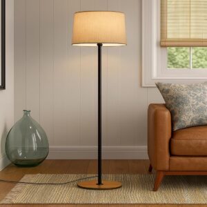 Crosscut Furniture Wooden Floor Lamp with Shelf (Natural Jute). for Diwali Decoration and Gifting
